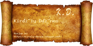 Király Dénes névjegykártya